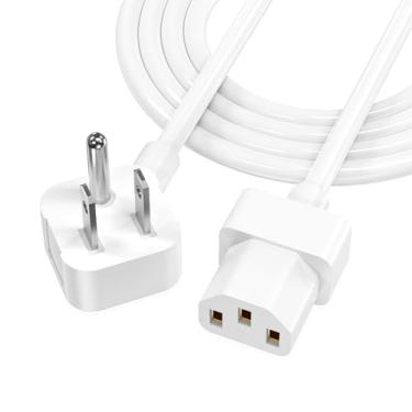 Imagem de AGVEE Cabo De Alimentação Para Tv 2,05 M, Ângulo 90 Graus, Em Formato L, 18 Awg, 3 Pinos, Ca Iec C13, Compatível Com Impressora Hp, Lcd Samsung, Lg E Sony, Panela Pressão, Ion Ipa76, Branco