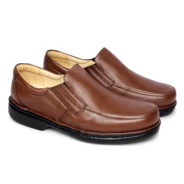 Imagem de Sapato Masculino Couro Legítimo Macio Franca Brasil Clássico Anatômico com Palmilha de Gel 10mm e Solado Antiderrapante – Numeração 36 ao 44 (CHOCOLATE, BR, Adulto, Numérico, 37)