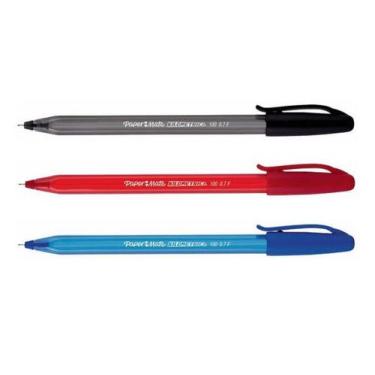 Imagem de Cx Caneta Kilométrica 0.7 Az/preta/verm  - Papermate