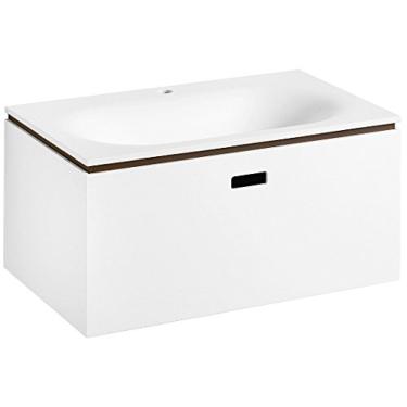 Imagem de WS Bath Collections Ciacole 8062.14 Painel de parede para banheiro, pia de armário com um furo sem transbordamento, 70 cm, branco/ferrugem