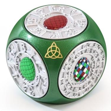 Imagem de Metal DND Spinner Dice, 7 in 1 D&D Dice Spinner with Unique Dragon Egg Relief for Dungeons and Dragons, DND Gifts for DM, Players & Tabletop Gaming Accessories (Green Silver)