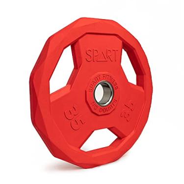Imagem de SPART Placa De Peso Codificada Por Cores Placa De Aderência Olímpica Revestida De Borracha De 2 Polegadas Para Barra, Placas De Peso De Ferro Fundido Sólido Para Treinamento De Força, Levantamento De
