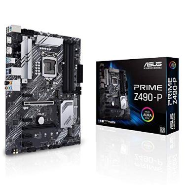 Imagem de Placa mãe ATX ASUS Prime Z490-P LGA 1200 (Intel 10th Gen) (Dual M.2, DDR4 4600, 1 Gb Ethernet, USB 3.2 Gen 2 USB Type-A, Thunderbolt 3 Support, Aura Sync RGB)