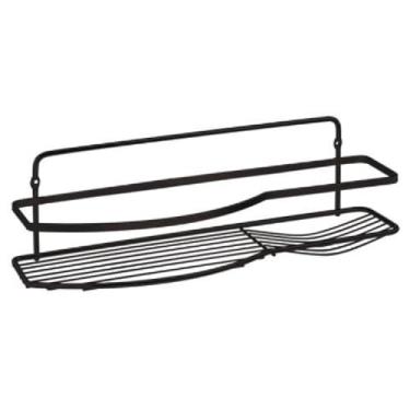 Imagem de Porta Shampoo Sabonete Laminado Prateleira de Parede Suporte Preto Organização Banheiro