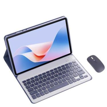 Imagem de Capa De Teclado Com Suporte De Couro PU Sem Fio Com Mouse Para Tablet 