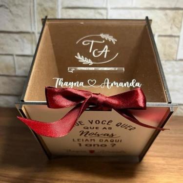 Imagem de Caixa Cofre Tampa Acrílica - Mensagem Casal - NoBrand
