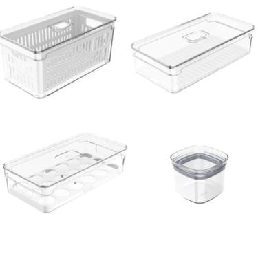 Imagem de Organizadores De Geladeira Transparente Para Verduras Frutas e Legumes + Pote Organizador