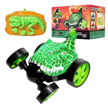 Imagem de Carrinho de Controle Remoto T-Rex, Dinossauro 4 Rodas com Stunts 360°, Verde