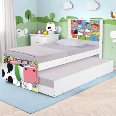 Imagem de Bicama Juvenil com Cabeceira Adesivada Fazendinha Feliz - Kids Mobili