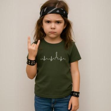 Imagem de Camiseta Infantil Unissex Estampada Batidas Guitarra 031 Blusa Despoja