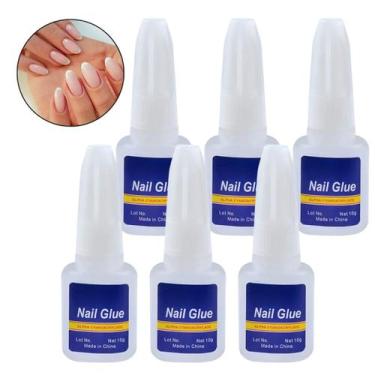 Imagem de 6 Cola Para Unha Postiça Tips Alongamento 10g Com Pincel Aplicador - K