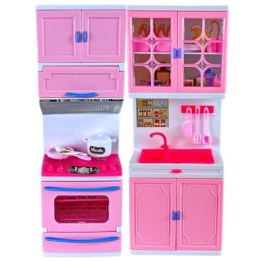 Imagem de Kit Mini Cozinha Pia Fogao e Forno Infantil Luzes Som Castela