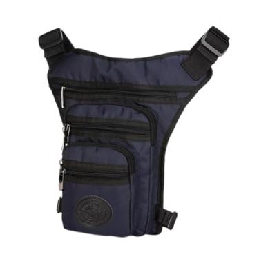 Imagem de Vaveren Pochete masculina com alça de perna, bolsa de cintura, bolsa casual portátil, pochete para caminhadas, ciclismo, viagens, caminhadas e escaladas, Azul Escuro