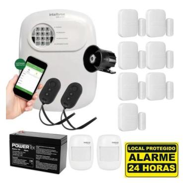 Imagem de Kit Alarme Monitorado App Celular 9 Sensor Sem Fio Intelbras