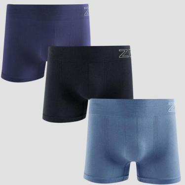 Imagem de Kit 3 Cuecas Boxer Masculina Zee Rucci Microfibra Poliamida Seamless -