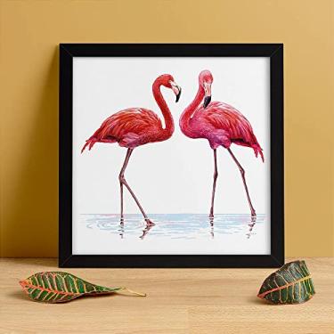 Imagem de Quadro Decorativo Casal de Flamingos Tropical Rosa
