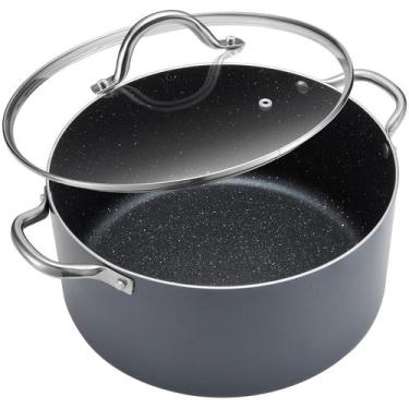 Imagem de Stock Pot BEZIA 8L de indução antiaderente de alumínio com tampa cinza