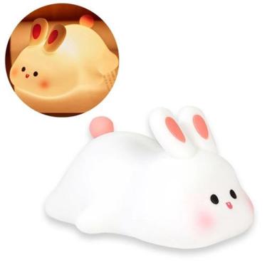 Imagem de Luminária Abajur Coelho Silicone Infantil Touch Luz De Toque - Friburg
