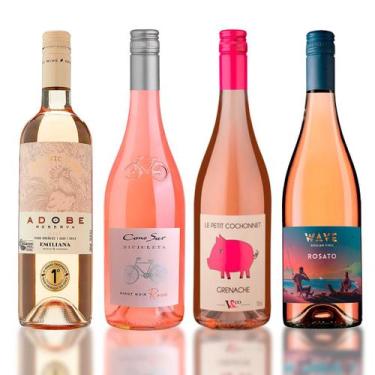 Imagem de Combo 4 Vinhos Rosés 750ml - Várias Marcas