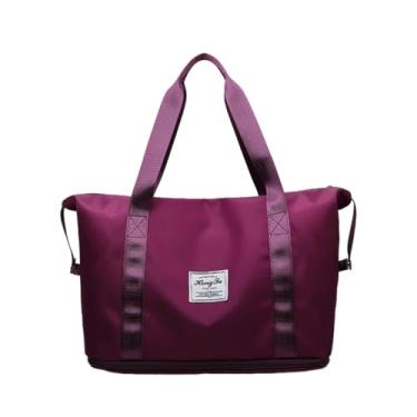 Imagem de Vaveren Bolsa de ginástica feminina elegante com fecho de zíper multifuncional bolsa de ombro para o fim de semana