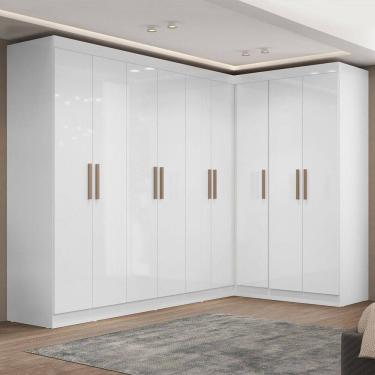 Imagem de Guarda-Roupa Casal Modulado Paris 9 Portas 2 Gavetas Branco - Maxel