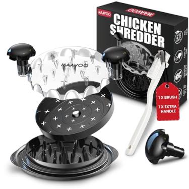 Imagem de MAAVOO Desfiador De Carne Grande Chicken Shredder Pro 11", Ferramenta Desfiar Peito Frango Visível Com Escova Limpeza, 1 Cabo Extra Ergonômico, Resistente Ao Calor, Antiderrapante, Sem Bpa