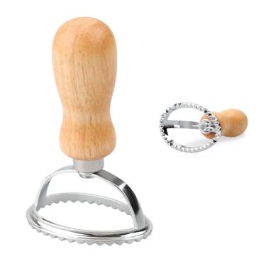 Imagem de XINBADA Carimbos de biscoito de aço inoxidável com cabo de madeira, carimbo de biscoito em relevo personalizado para assar, ferramentas duráveis de decoração de biscoitos (ovo de Páscoa)