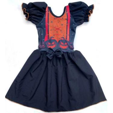 Imagem de Vestido de Bruxa Infantil Halloween Confortável e Leve - Ana Fantasias