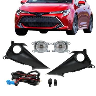 Imagem de Thomletha Substituição do conjunto de faróis de neblina esquerdo e direito para Corolla Hatchback 2019 2020 2021 lente transparente do lado do passageiro do motorista