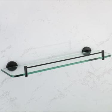 Imagem de Acessórios para banheiro Toalheiro Prateleira Barra Suporte para rolo de papel com tampa Suporte para toalha de mão Gancho para roupão Suporte para escova de vaso sanitário Preto (prateleira para