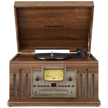 Imagem de Vitrola Toca-Discos Musician, 3 Velocidades com Rádio, CD/Player de Cassete, Aux-in e Bluetooth,  CR704B-WA Crosley,Madeira