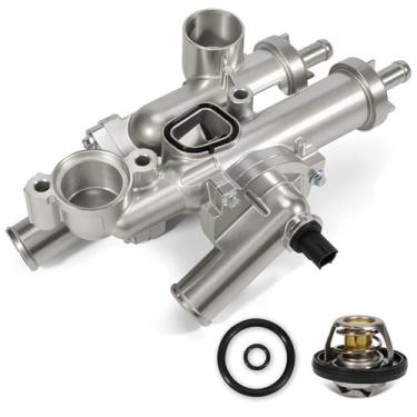 Imagem de Aumzong Conjunto de caixa de termostato de refrigeração de alumínio 902-319 compatível com Chrysler 2007-2020 Sebring, Dodge Avenger Caliber Journey, Jeep Compass Patriot, 1.8L 2.0L 2.4L