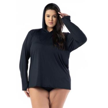 Imagem de Camisa Plus Size Proteção Solar Uv Com Capuz Praia Piscina - WA modas,