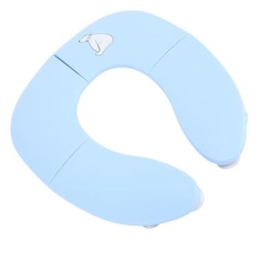 Imagem de lyrlody Tampa do Assento do Penico de Viagem, Design Dobrável Conveniente Material Premium Resistente, Design de Desenhos Animados Envolvente, para Crianças, para Crianças, o Assento de (Azul)