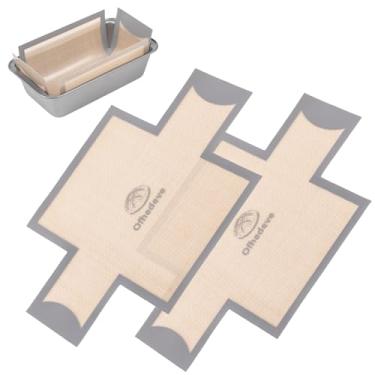 Imagem de Pacote com 2 forros de silicone para pão de pão, tapete antiaderente e reutilizável. Forros de forma de pão para assar pão 22 x 12 cm, estilingue de pão de silicone para forma de pão