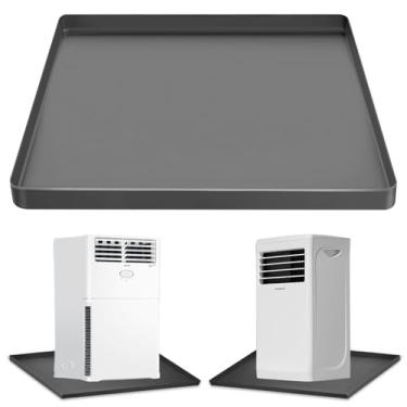 Imagem de Bandeja coletora de ar condicionado portátil com borda elevada, bandeja de drenagem CA de silicone de 49,8 cm x 59,9 cm para unidade CA de 5.000 a 14.000 BTU, bandeja coletora CA para captura e