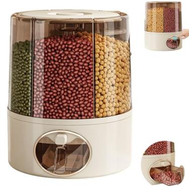 Imagem de Dispenser de Alimentos e Cereais Giratório, 6 Compartimentos, Tampa Hermética, 360 Graus