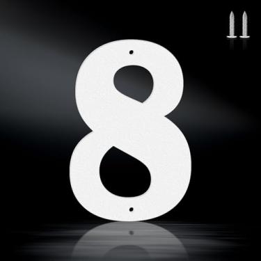 Imagem de Letras brancas à prova de ferrugem de 15 cm, números de endereço de metal resistente para casa, números 0-9 à prova de intempéries e letras de metal A-Z ao ar livre para porta, portão, caixa de