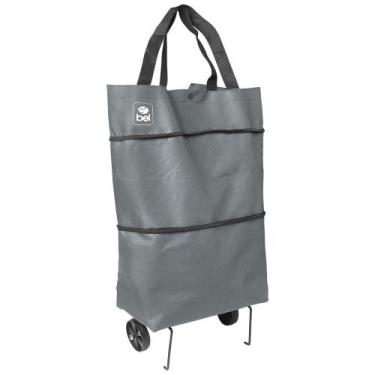 Imagem de Carrinho Bolsa Sacola Multiuso com Rodinhas Cinza Bel, Único