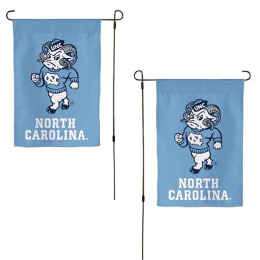 Imagem de Desert Cactus Bandeira de jardim UNC da Universidade da Carolina do Norte – Faixa de salto alcatrão da Carolina do Norte de 48 x 30 cm, para exibição ao ar livre e eventos (Design 2)