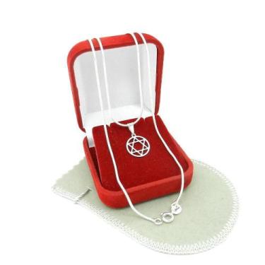 Imagem de Corrente Masculina 50Cm 1Mm Estrela Folheada Prata Cr702A - Wnbijouter