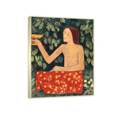 Imagem de RYLJCZ Paul Sérusier reprodução de pinturas a óleo - segurando sua xícara - impressão de arte de paisagem vintage - arte de parede em tela para decoração de casa e escritório 50 x 65 cm (19,7 x 25,6