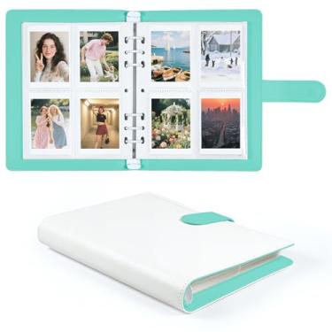 Imagem de Pasta de álbum de fotos recarregável de couro PU, 200 bolsos, compatível com câmeras instantâneas Fujifilm Instax Mini 12 11 9 40 99 90 8 7 Evo LiPlay, Polaroid Snap PIC-300 Z2300 (verde)