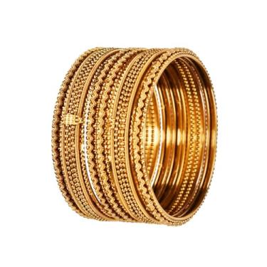 Imagem de Efulgenz Conjunto de pulseiras indianas oxidadas para mulheres, boêmio, joias indianas, oxidadas, antiguidades, pulseiras de bola de metal, joias modernas para mulheres, 2-4, Liga metálica, Sem Pedra