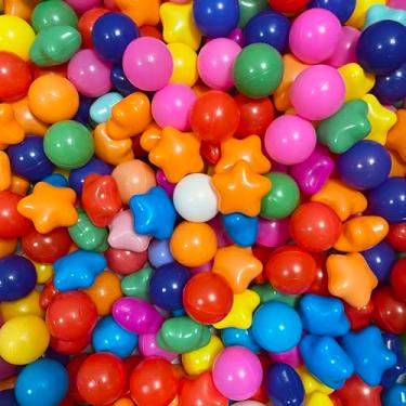 Imagem de kanffer Bolas Star Ball para bebês e crianças, 200 bolas oceânicas de plástico macio, sem ftalatos, livre de BPA, 7 cores brilhantes com bolsa de armazenamento para casa de balanço, piscina de bebês e