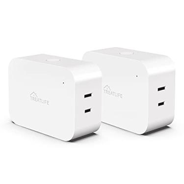Imagem de TREATLIFE Pacote com 2 plugues inteligentes reguláveis, plugue inteligente de 2,4 GHz, funciona com Alexa, Google Home e SmartThings, para LED regulável, CFL, lâmpadas incandescentes e de halogêneo