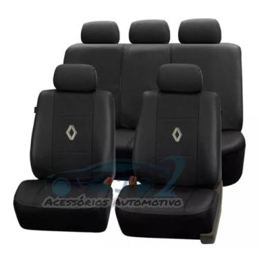 Imagem de capa de banco 100% em couro preto para Megane 1996 - gj acc