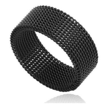 Imagem de Lindo Anel Flexível Aço Titânio 8mm Prata Ou Preto - Judith Joais, 24,