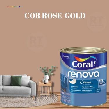 Imagem de Tinta Parede Rosa Claro Acrílica Fosca Coral Renova 800ml, ROSE GOLD