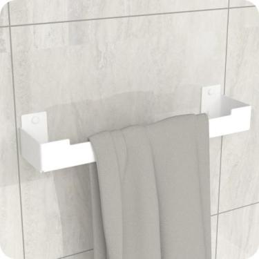 Imagem de Porta Toalha Rosto Suporte Banheiro Toalheiro Branco ELG - MetalCromo